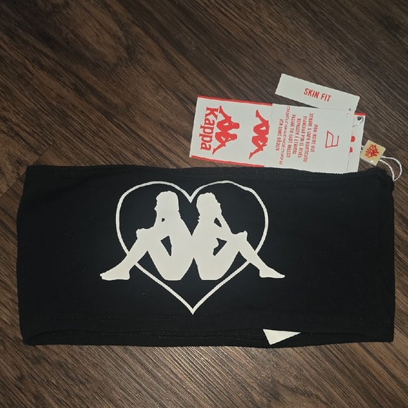 Kappa Black Tube Top with Logo - Picture 1 of 3
